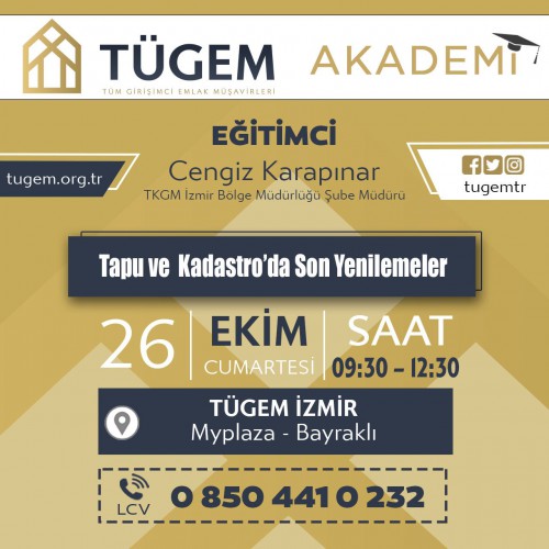 TÜGEM İzmir Tapu Eğitimi