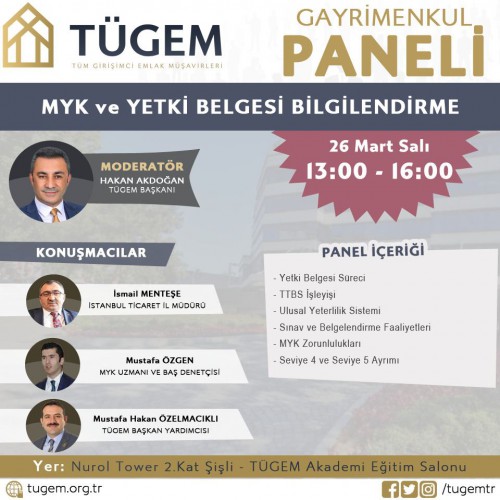 MYK ve Yetki Belgesi Bilgilendirme Paneli